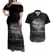 Pray For Michigan Couples Matching Off Shoulder Maxi Dress and Hawaiian Shirt No More Violence - Wonder Print Shop
