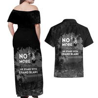 Pray For Michigan Couples Matching Off Shoulder Maxi Dress and Hawaiian Shirt No More Violence - Wonder Print Shop