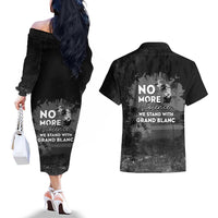 Pray For Michigan Couples Matching Off The Shoulder Long Sleeve Dress and Hawaiian Shirt No More Violence - Wonder Print Shop