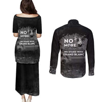 Pray For Michigan Couples Matching Puletasi and Long Sleeve Button Shirt No More Violence - Wonder Print Shop
