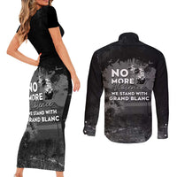 Pray For Michigan Couples Matching Short Sleeve Bodycon Dress and Long Sleeve Button Shirt No More Violence - Wonder Print Shop