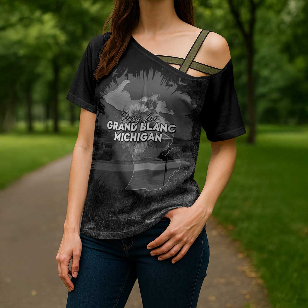 Pray For Michigan Cross Shoulder Shirt No More Violence - Wonder Print Shop