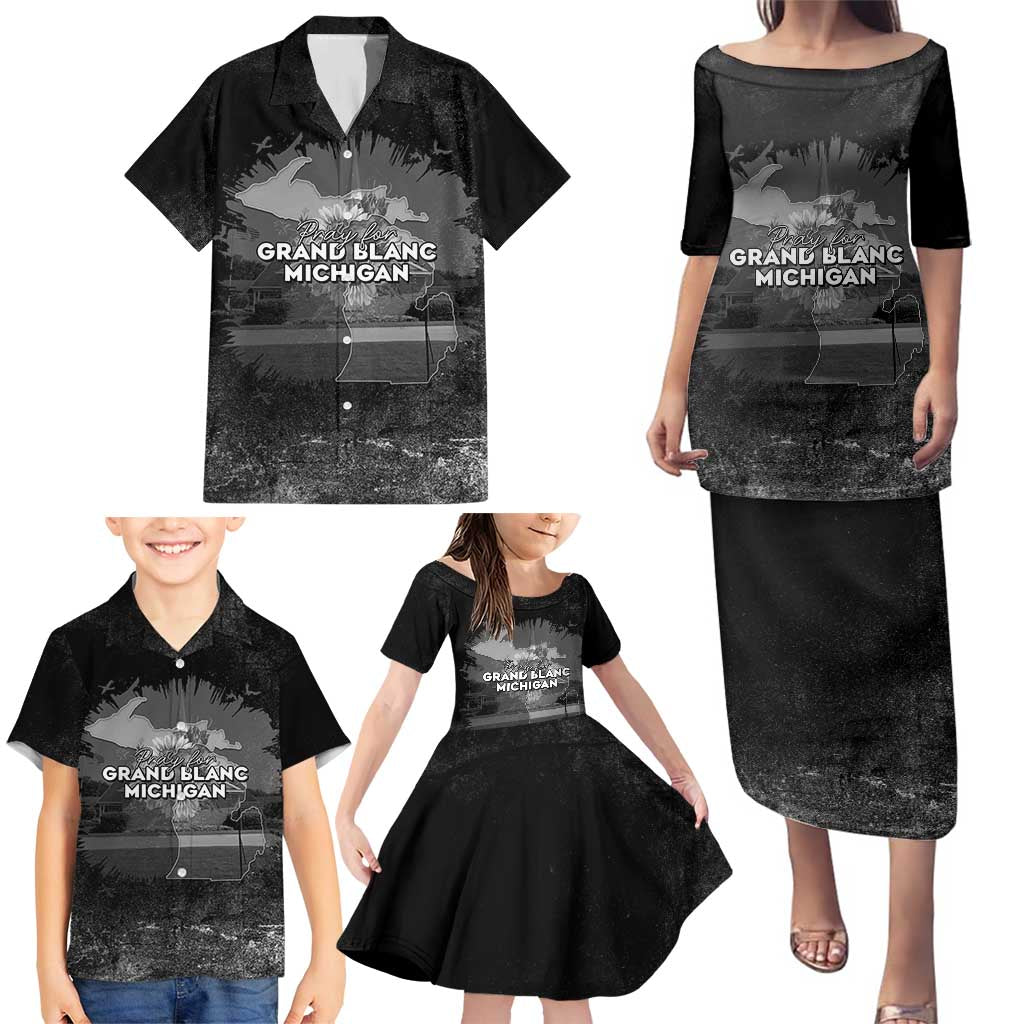 Pray For Michigan Family Matching Puletasi and Hawaiian Shirt No More Violence - Wonder Print Shop