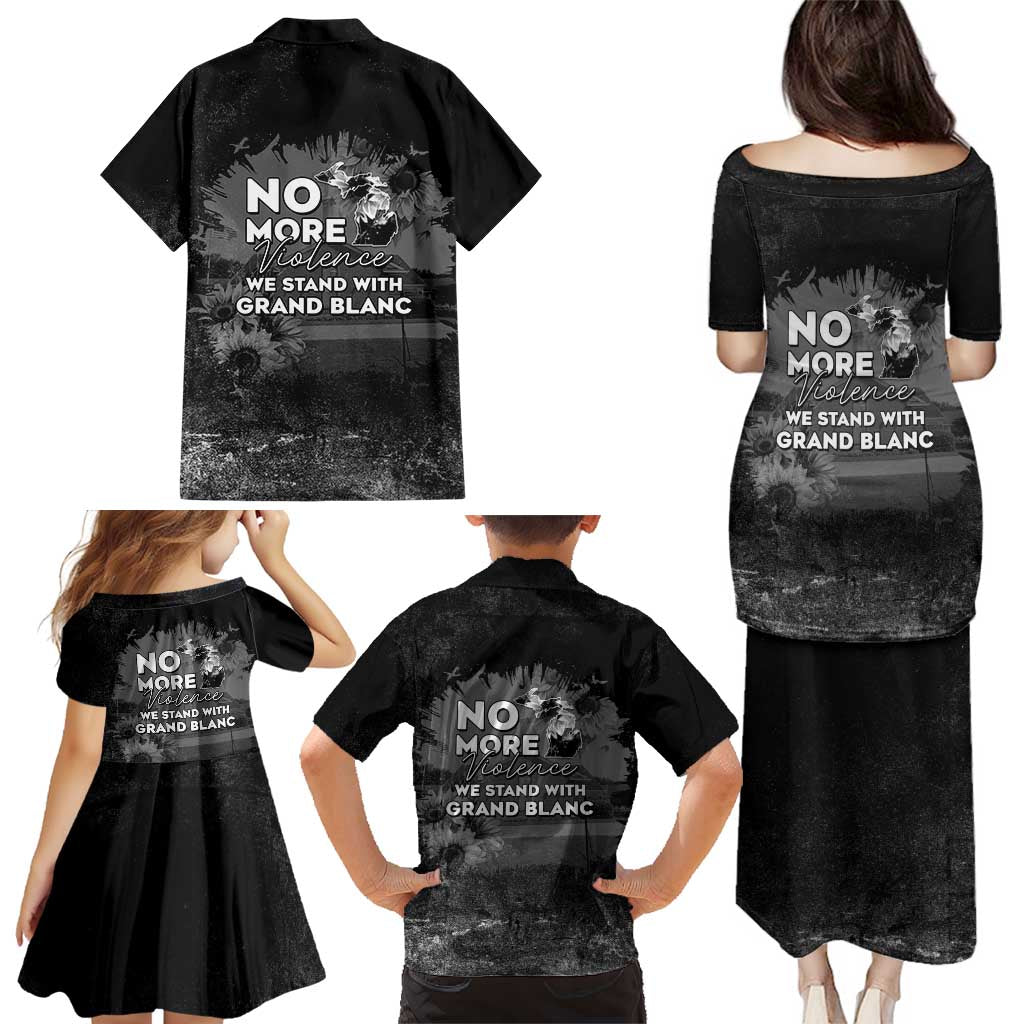 Pray For Michigan Family Matching Puletasi and Hawaiian Shirt No More Violence - Wonder Print Shop