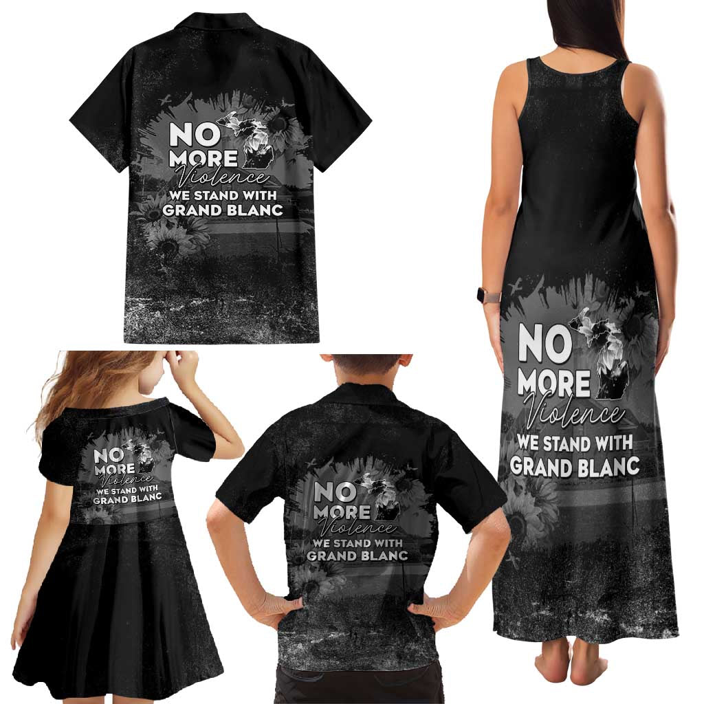 Pray For Michigan Family Matching Tank Maxi Dress and Hawaiian Shirt No More Violence - Wonder Print Shop