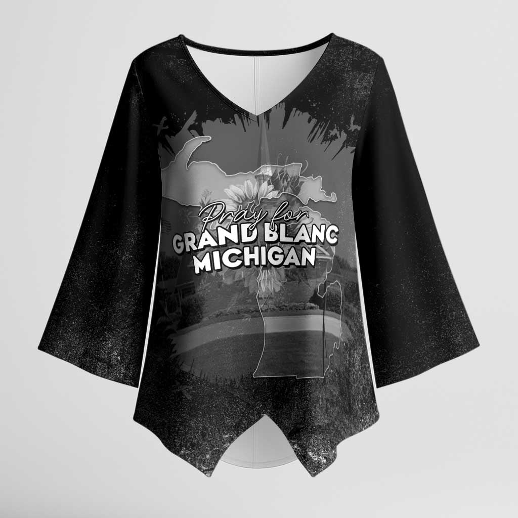 Pray For Michigan Kimono Sleeve Blouse No More Violence - Wonder Print Shop