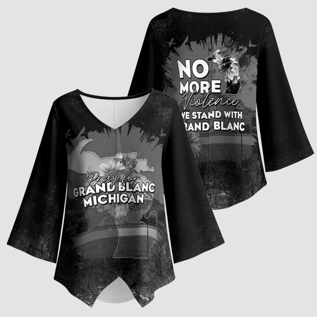 Pray For Michigan Kimono Sleeve Blouse No More Violence - Wonder Print Shop