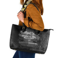 Pray For Michigan Leather Tote Bag No More Violence - Wonder Print Shop