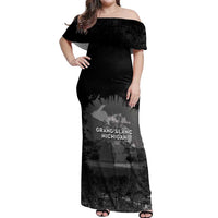 Pray For Michigan Off Shoulder Maxi Dress No More Violence - Wonder Print Shop