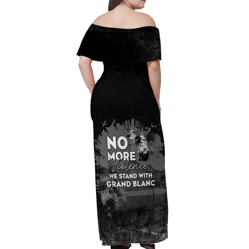 Pray For Michigan Off Shoulder Maxi Dress No More Violence - Wonder Print Shop