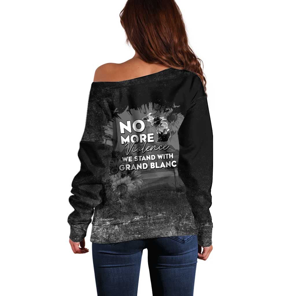 Pray For Michigan Off Shoulder Sweater No More Violence - Wonder Print Shop