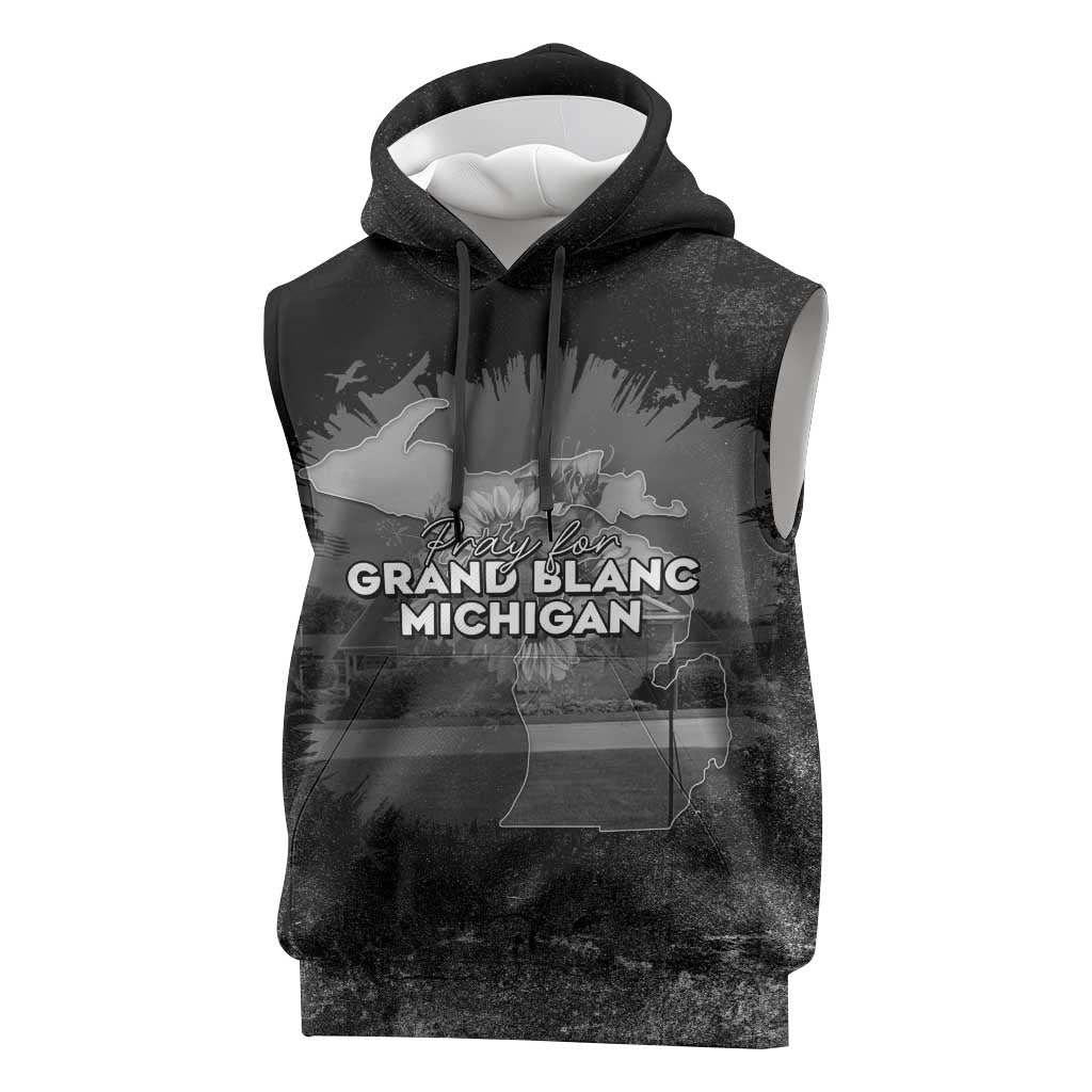 Pray For Michigan Sleeveless Hoodie No More Violence - Wonder Print Shop