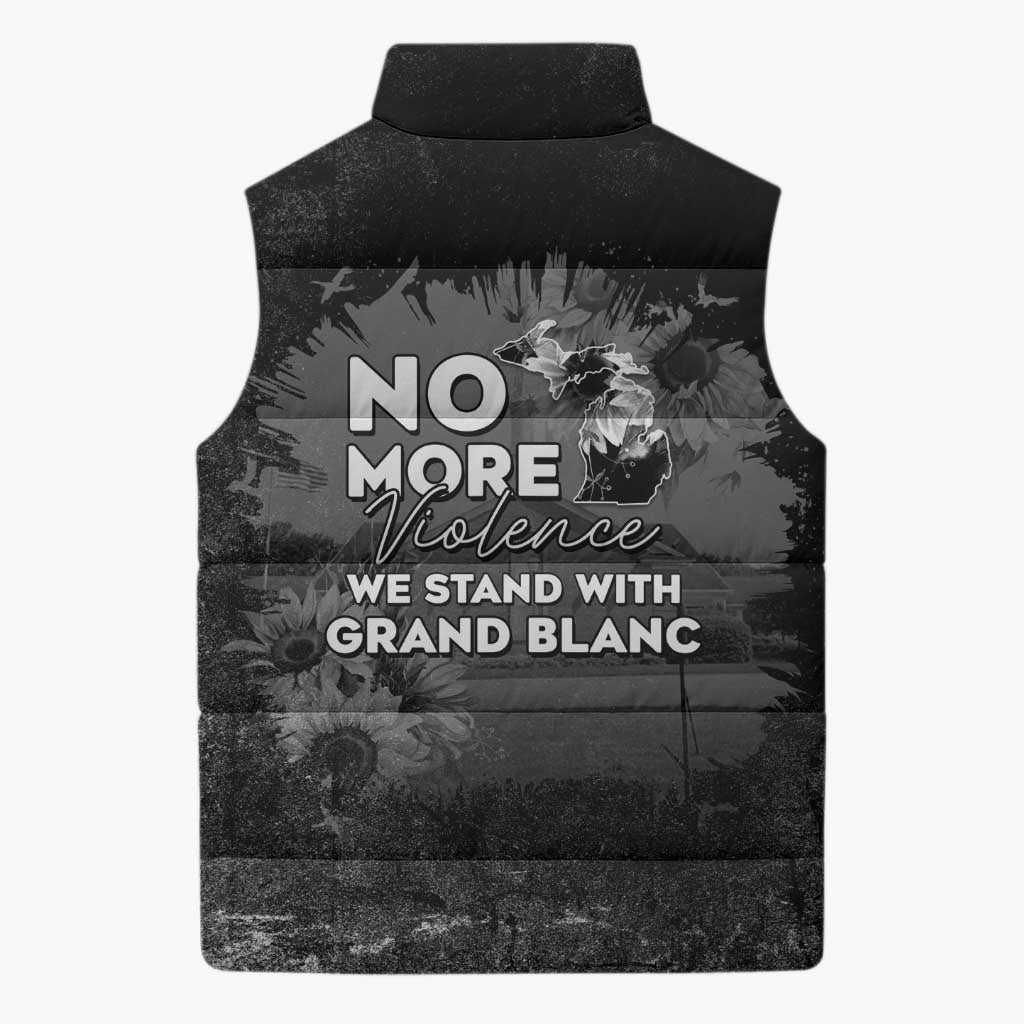 Pray For Michigan Sleeveless Puffer Jacket No More Violence - Wonder Print Shop