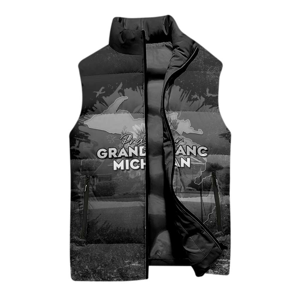 Pray For Michigan Sleeveless Puffer Jacket No More Violence - Wonder Print Shop