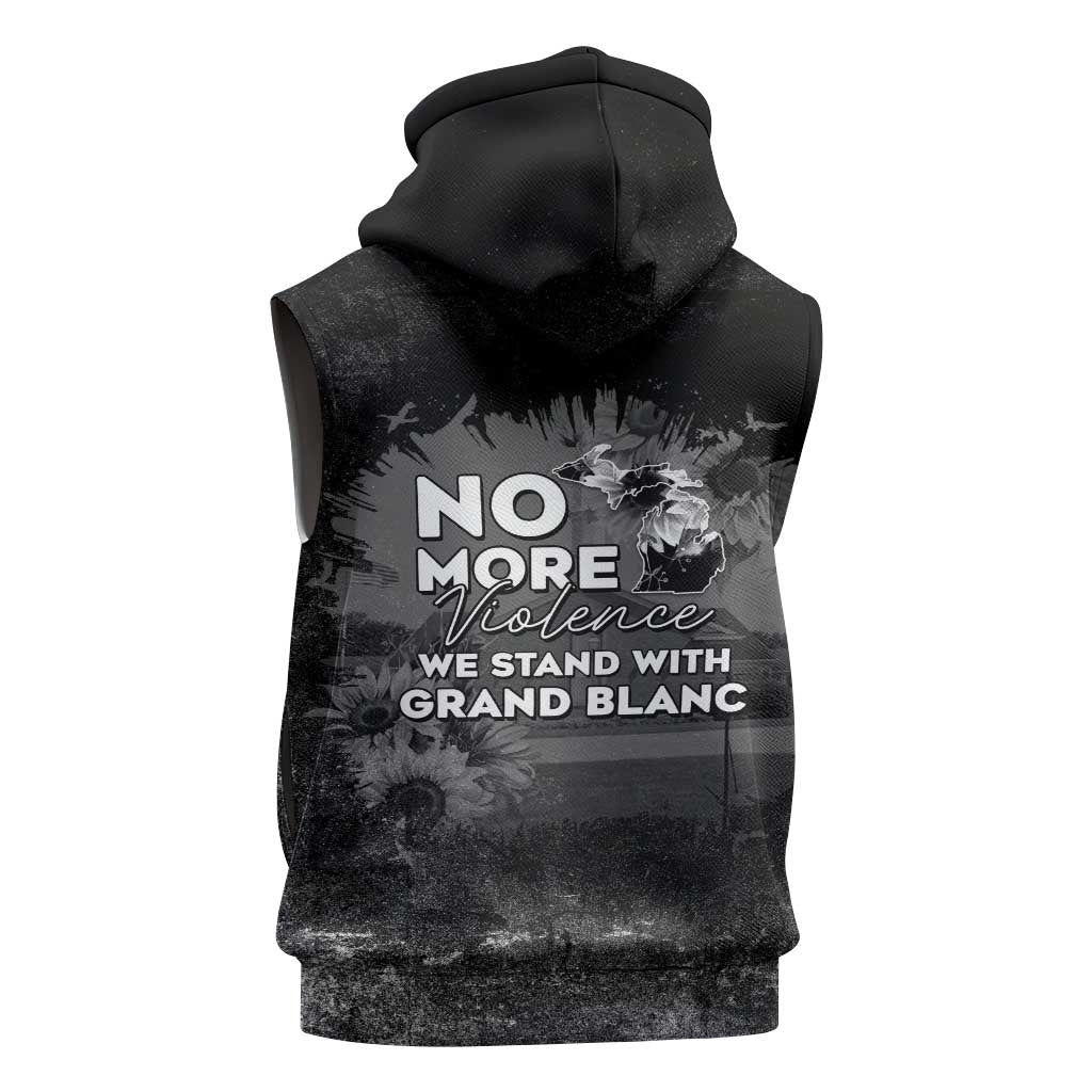 Pray For Michigan Sleeveless Zip Hoodie No More Violence - Wonder Print Shop