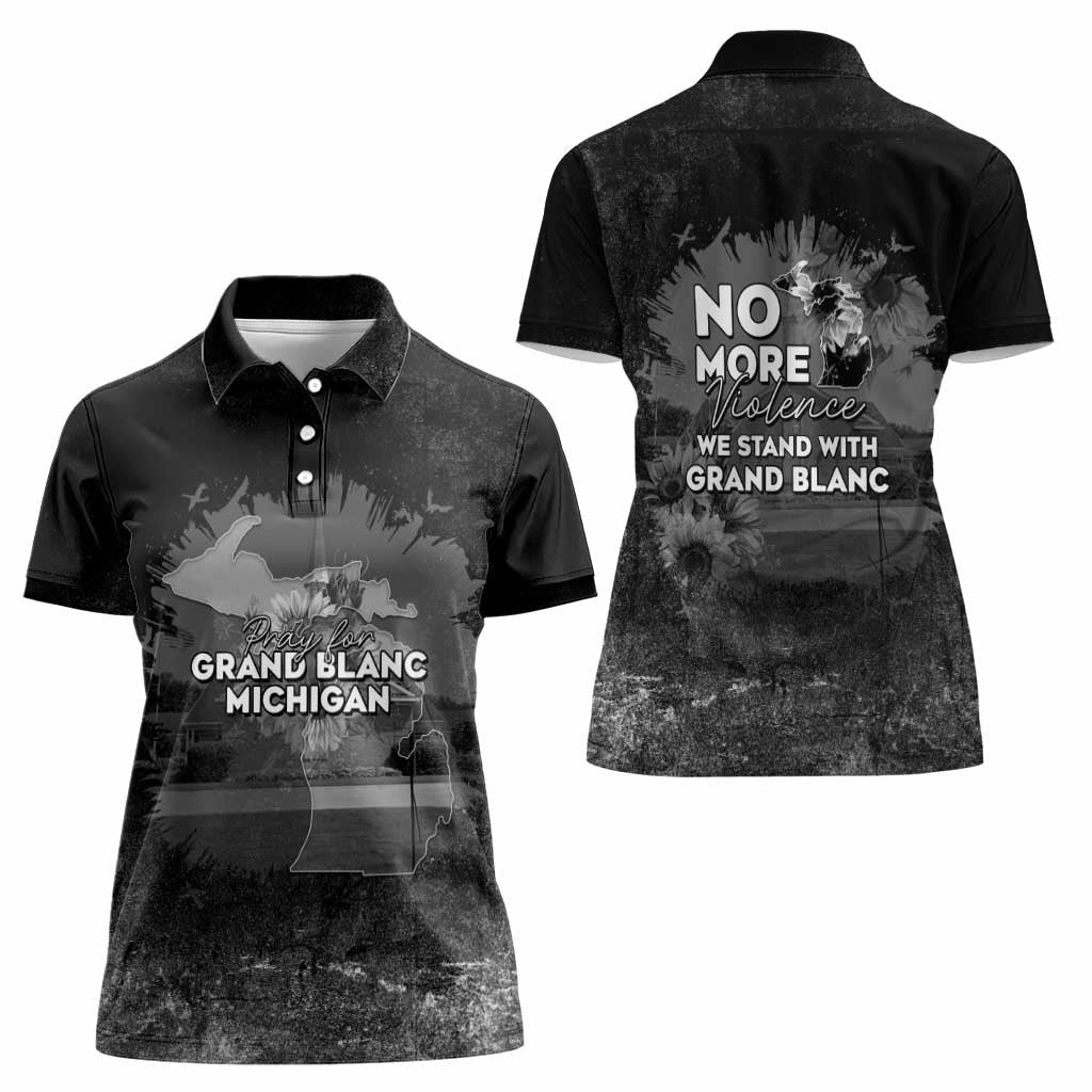 Pray For Michigan Women Polo Shirt No More Violence - Wonder Print Shop