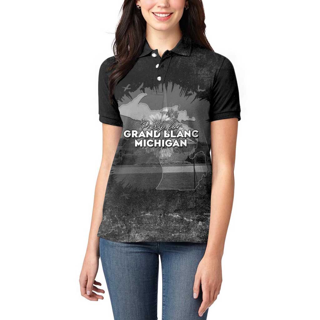 Pray For Michigan Women Polo Shirt No More Violence - Wonder Print Shop