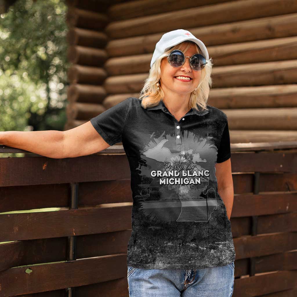 Pray For Michigan Women Polo Shirt No More Violence - Wonder Print Shop