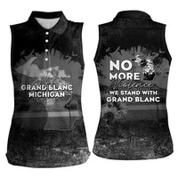 Pray For Michigan Women Sleeveless Polo Shirt No More Violence - Wonder Print Shop