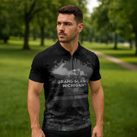 Pray For Michigan Zipper Polo Shirt No More Violence - Wonder Print Shop