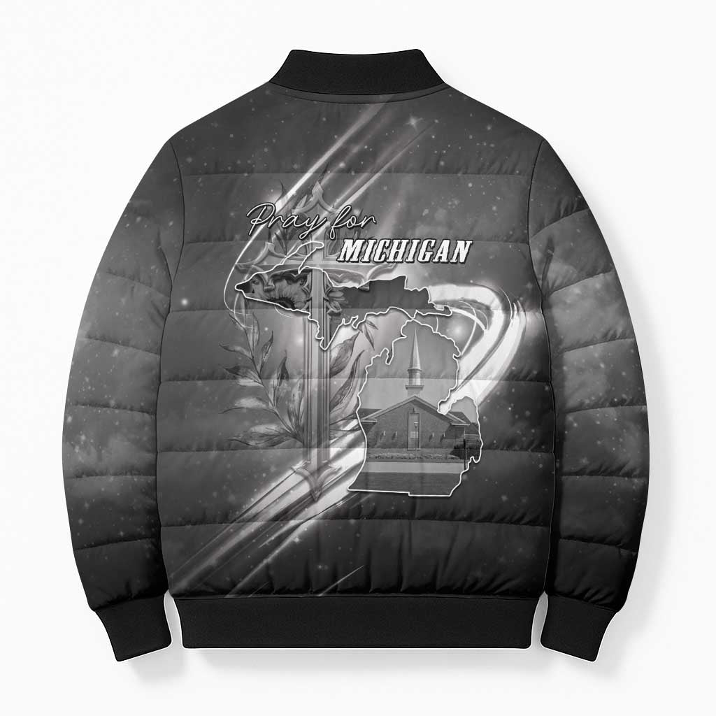 Pray For Grand Blanc Bomber Puffer Jacket Pray For Liberty - Wonder Print Shop