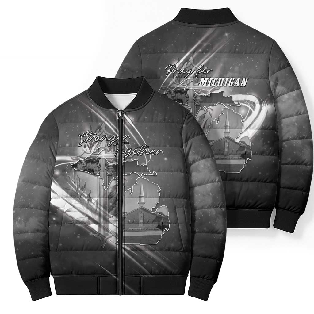 Pray For Grand Blanc Bomber Puffer Jacket Pray For Liberty - Wonder Print Shop