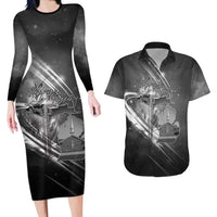 Pray For Grand Blanc Couples Matching Long Sleeve Bodycon Dress and Hawaiian Shirt Pray For Liberty - Wonder Print Shop