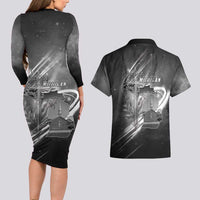 Pray For Grand Blanc Couples Matching Long Sleeve Bodycon Dress and Hawaiian Shirt Pray For Liberty - Wonder Print Shop