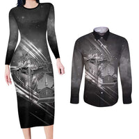 Pray For Grand Blanc Couples Matching Long Sleeve Bodycon Dress and Long Sleeve Button Shirt Pray For Liberty - Wonder Print Shop