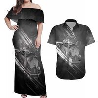 Pray For Grand Blanc Couples Matching Off Shoulder Maxi Dress and Hawaiian Shirt Pray For Liberty - Wonder Print Shop