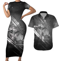 Pray For Grand Blanc Couples Matching Short Sleeve Bodycon Dress and Hawaiian Shirt Pray For Liberty - Wonder Print Shop