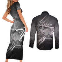 Pray For Grand Blanc Couples Matching Short Sleeve Bodycon Dress and Long Sleeve Button Shirt Pray For Liberty - Wonder Print Shop
