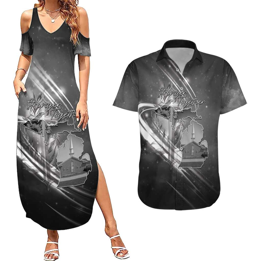 Pray For Grand Blanc Couples Matching Summer Maxi Dress and Hawaiian Shirt Pray For Liberty - Wonder Print Shop