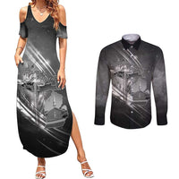Pray For Grand Blanc Couples Matching Summer Maxi Dress and Long Sleeve Button Shirt Pray For Liberty - Wonder Print Shop