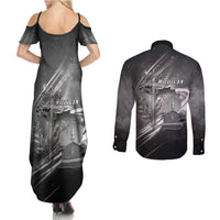 Pray For Grand Blanc Couples Matching Summer Maxi Dress and Long Sleeve Button Shirt Pray For Liberty - Wonder Print Shop
