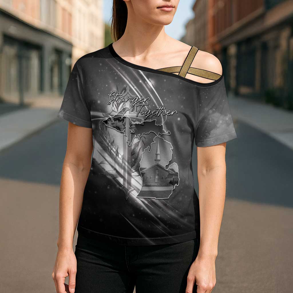 Pray For Grand Blanc Cross Shoulder Shirt Pray For Liberty - Wonder Print Shop