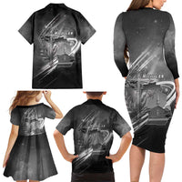 Pray For Grand Blanc Family Matching Long Sleeve Bodycon Dress and Hawaiian Shirt Pray For Liberty - Wonder Print Shop
