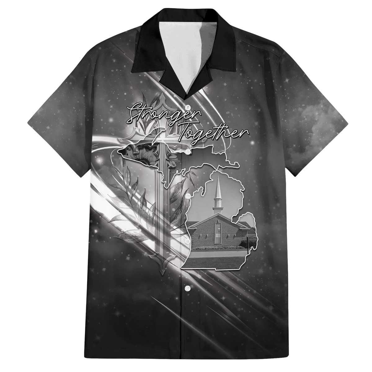 Pray For Grand Blanc Family Matching Off The Shoulder Long Sleeve Dress and Hawaiian Shirt Pray For Liberty - Wonder Print Shop