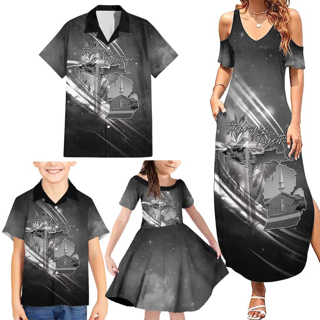 Pray For Grand Blanc Family Matching Summer Maxi Dress and Hawaiian Shirt Pray For Liberty - Wonder Print Shop