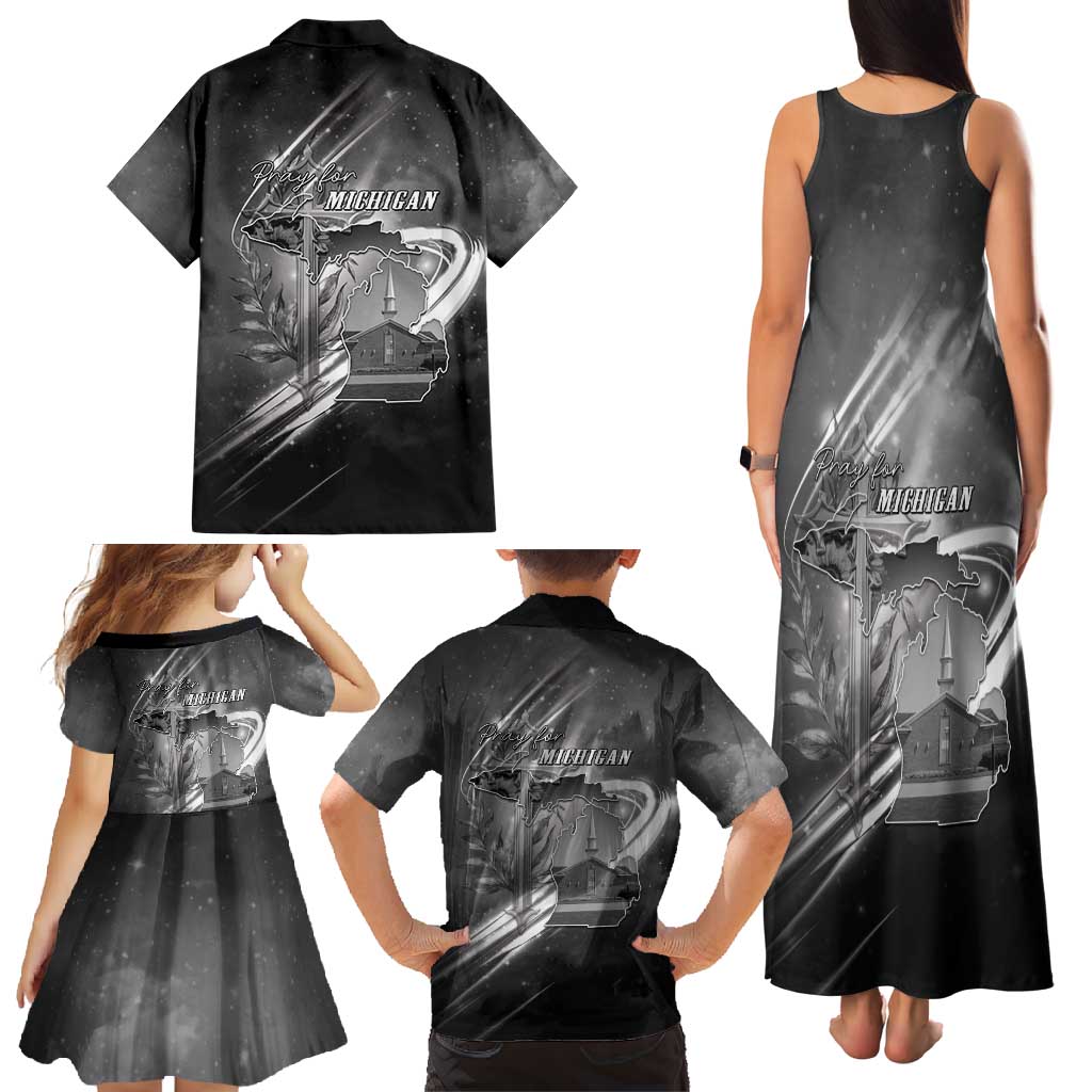 Pray For Grand Blanc Family Matching Tank Maxi Dress and Hawaiian Shirt Pray For Liberty - Wonder Print Shop