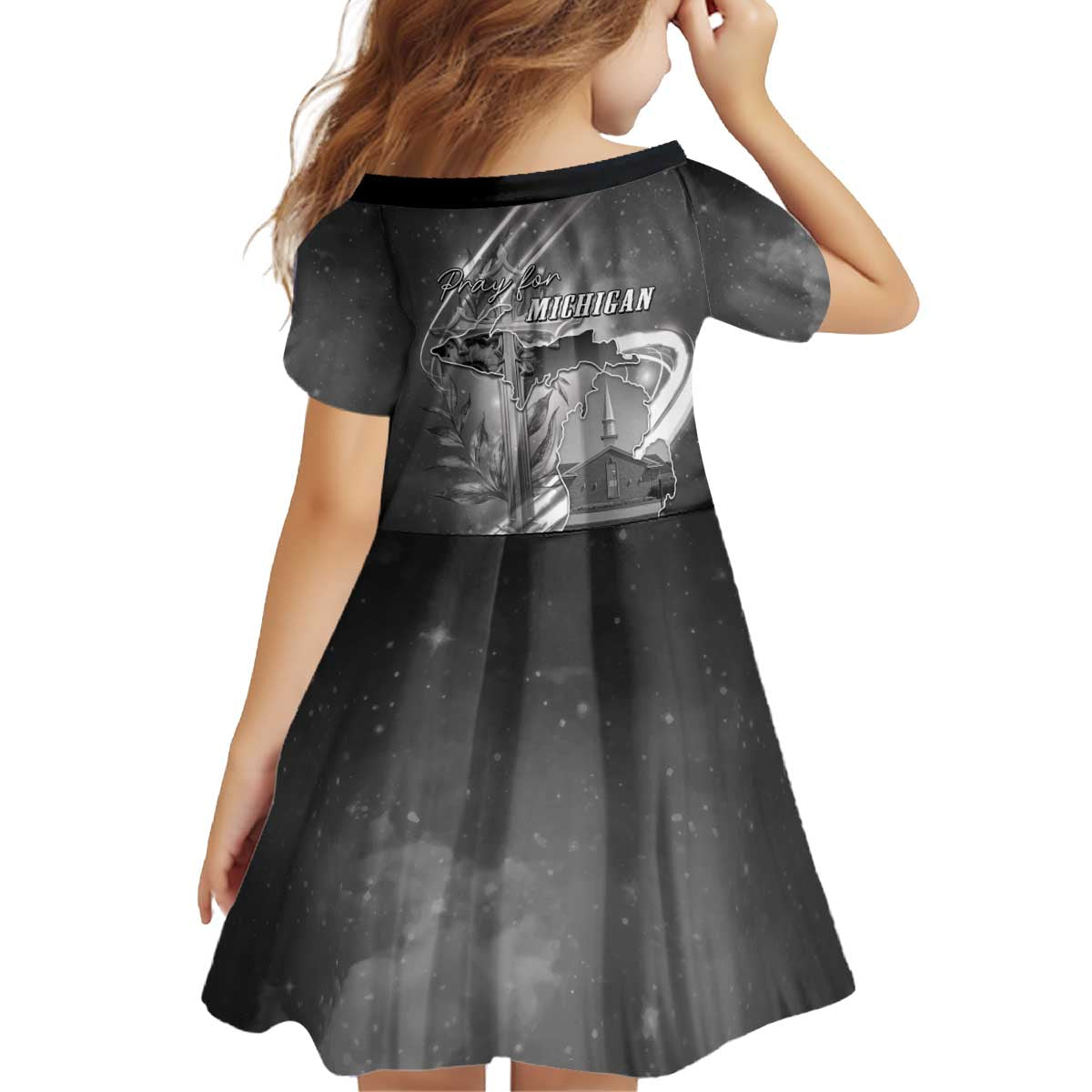 Pray For Grand Blanc Kid Short Sleeve Dress Pray For Liberty - Wonder Print Shop