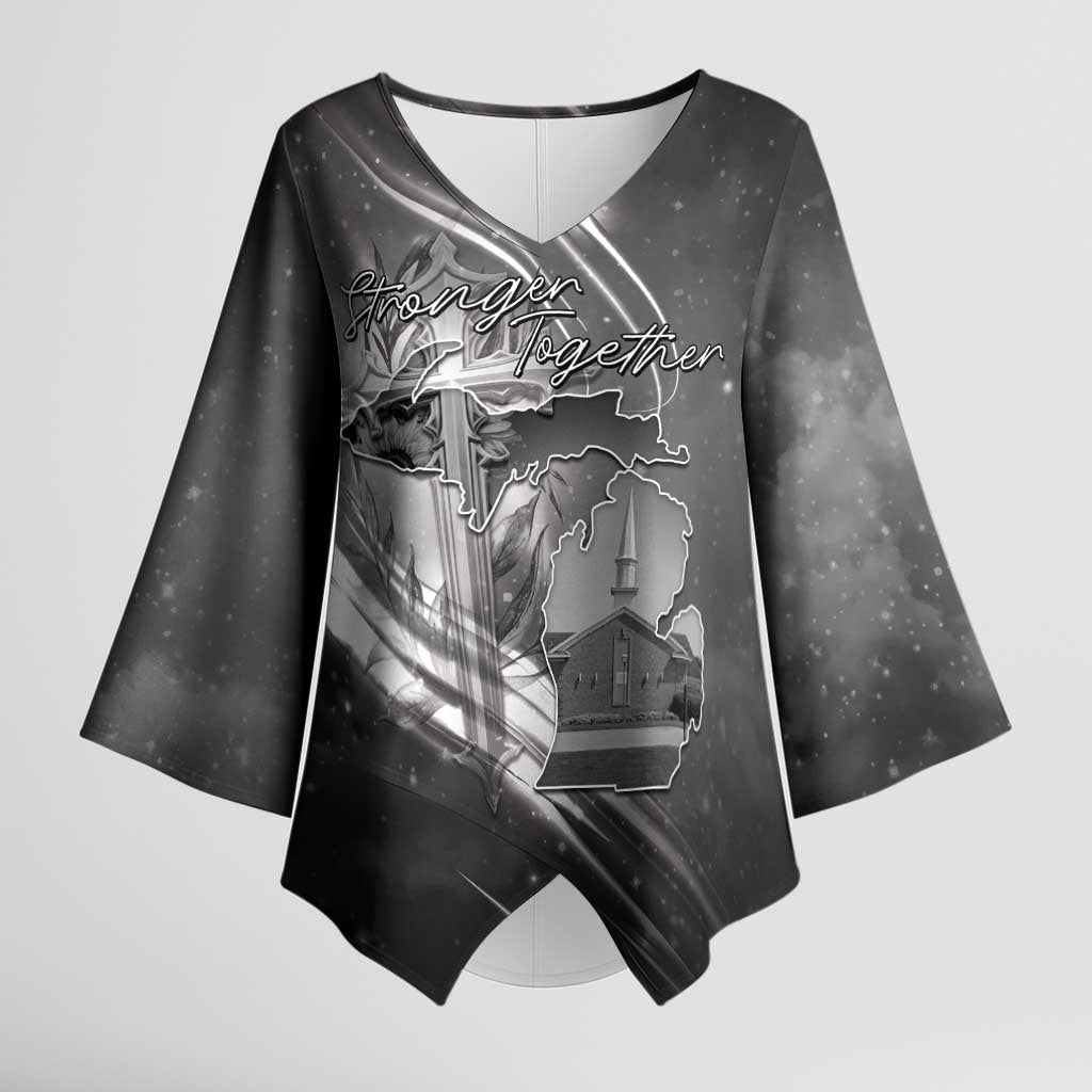 Pray For Grand Blanc Kimono Sleeve Blouse Pray For Liberty - Wonder Print Shop