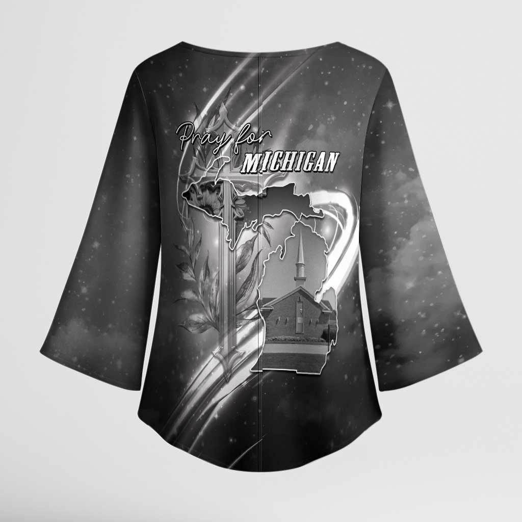 Pray For Grand Blanc Kimono Sleeve Blouse Pray For Liberty - Wonder Print Shop