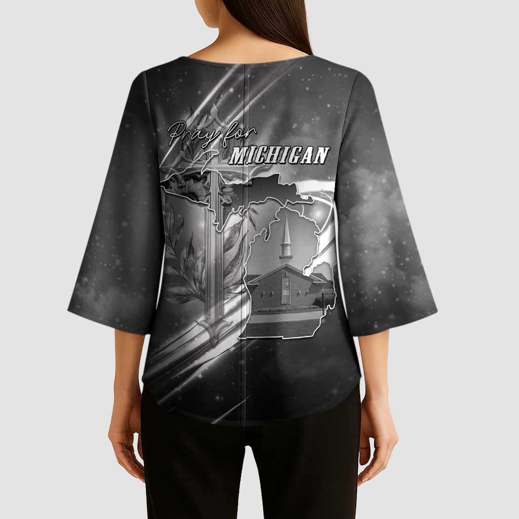 Pray For Grand Blanc Kimono Sleeve Blouse Pray For Liberty - Wonder Print Shop