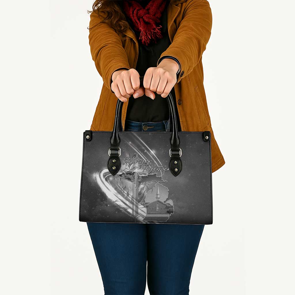 Pray For Grand Blanc Leather Bag Pray For Liberty - Wonder Print Shop
