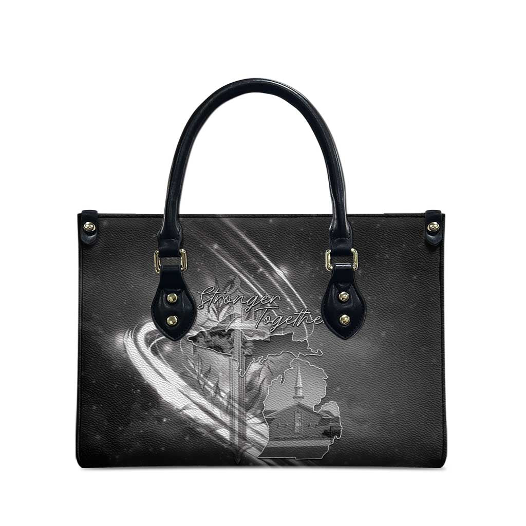 Pray For Grand Blanc Leather Bag Pray For Liberty - Wonder Print Shop