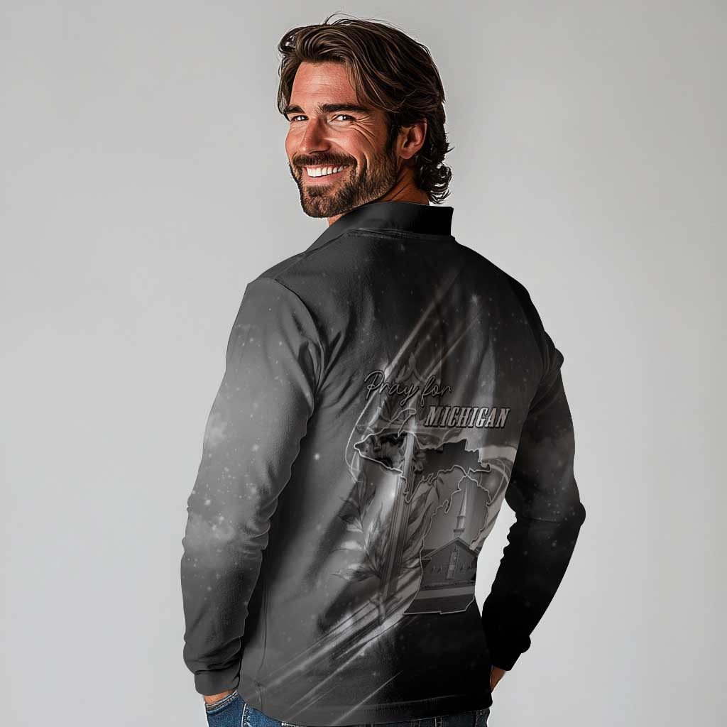 Pray For Grand Blanc Long Sleeve Polo Shirt Pray For Liberty - Wonder Print Shop