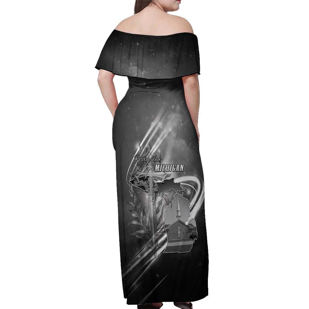 Pray For Grand Blanc Off Shoulder Maxi Dress Pray For Liberty - Wonder Print Shop