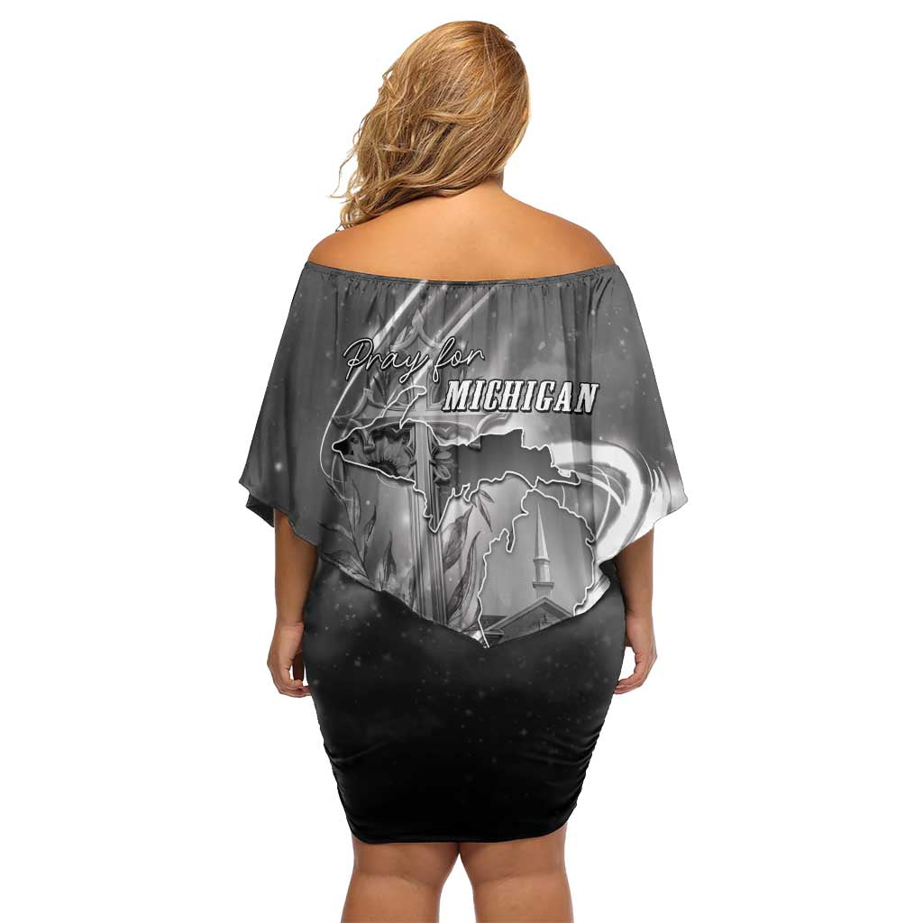 Pray For Grand Blanc Off Shoulder Short Dress Pray For Liberty - Wonder Print Shop