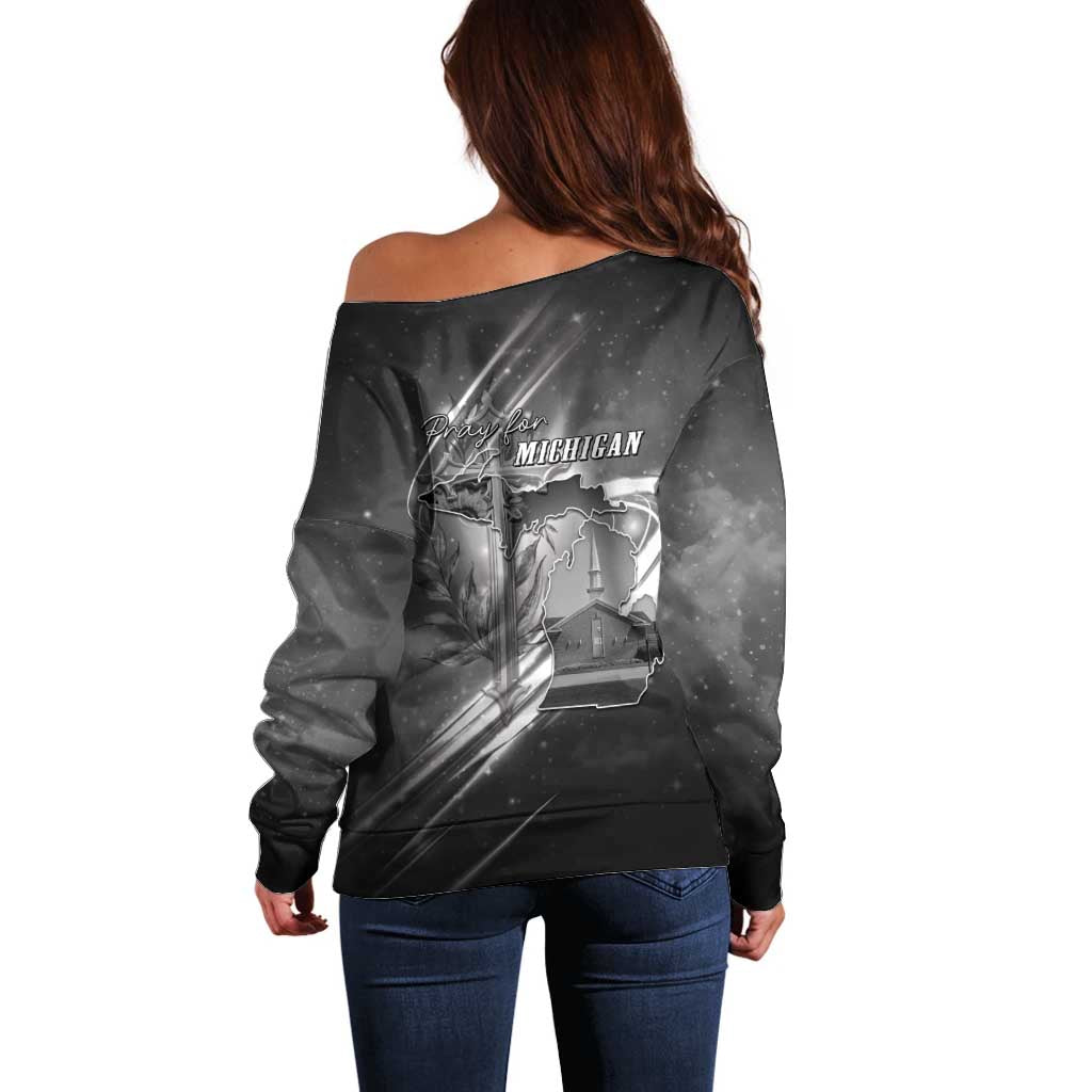 Pray For Grand Blanc Off Shoulder Sweater Pray For Liberty - Wonder Print Shop